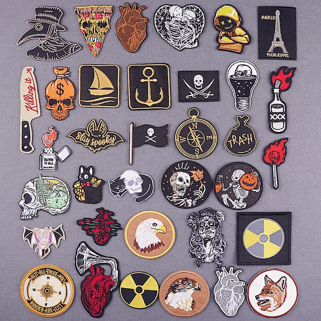 Buy wholesale Pirate skull biker - patches, iron-on transfers