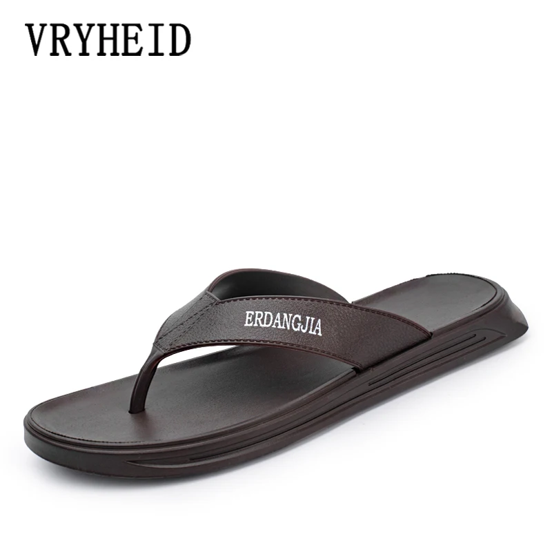 

VRYHEID 2020 Summer New Men Flip Flops High Quality Beach Sandals Non-slip Male Slippers Fashion Zapatos Hombre Casual Shoes Men