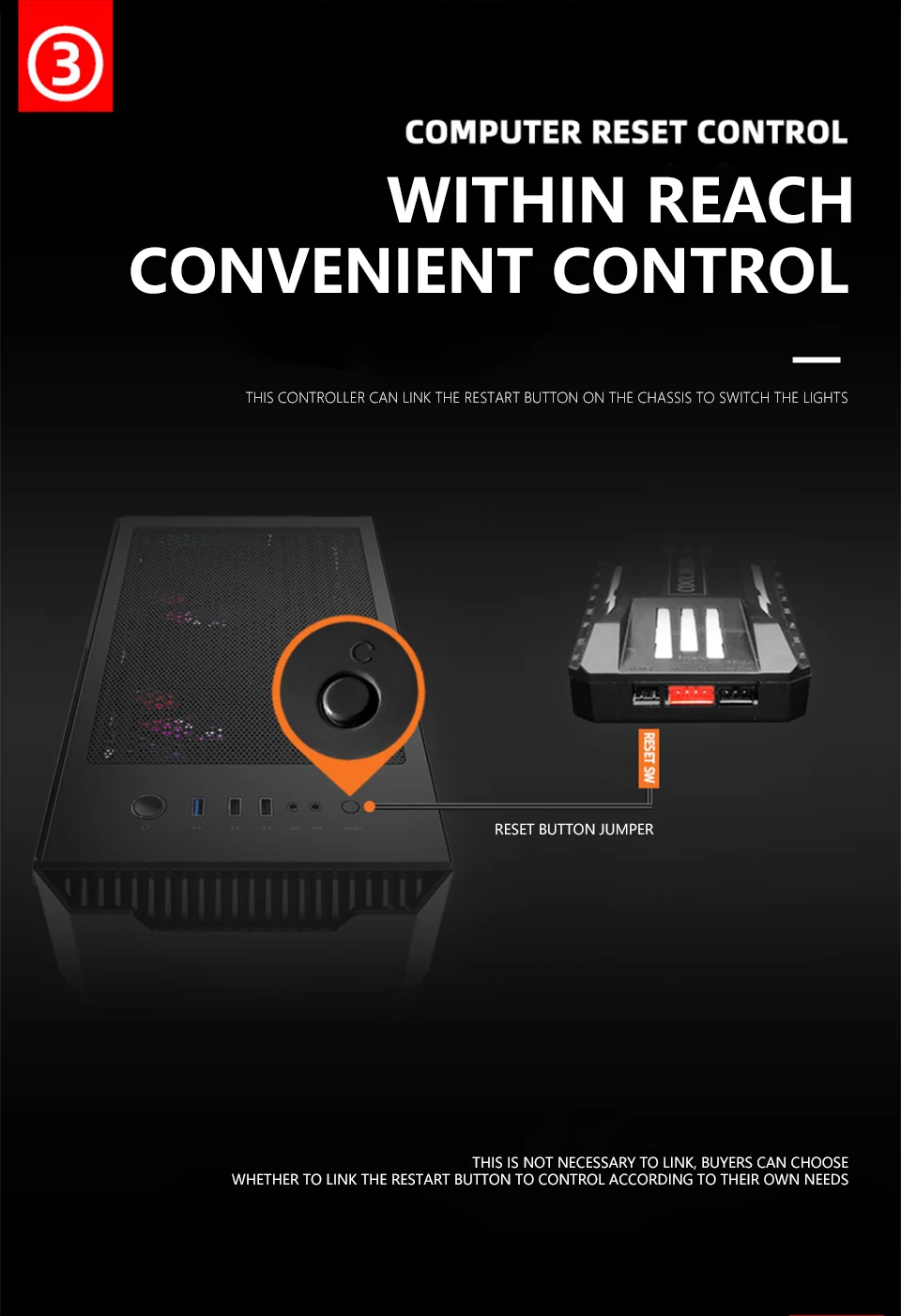 P-ARGB Controller, 4-Pin Controle de Temperatura PWM, 5V, 3-Pin Sincronização