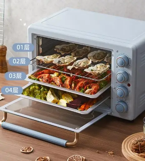 Household small multi-functional upper and lower layers of separate temperature control chicken electric oven J06
