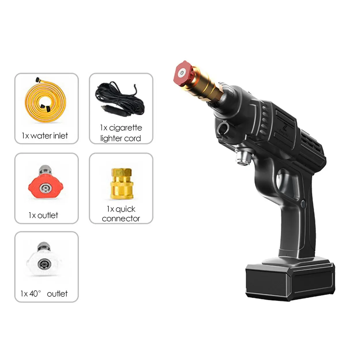 120W 12V Car High Pressure Water Sprayer Car Washer Gun Handheld Powerful Auto Spray Washing Nozzle Tools with 5m Water Line