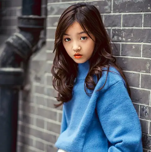 Kids Turtleneck Sweaters Autumn Winter Outwear Girls Sweaters Pullover Children Loose Kids Outfit Tops Pull Enfant Fille - Цвет: Синий