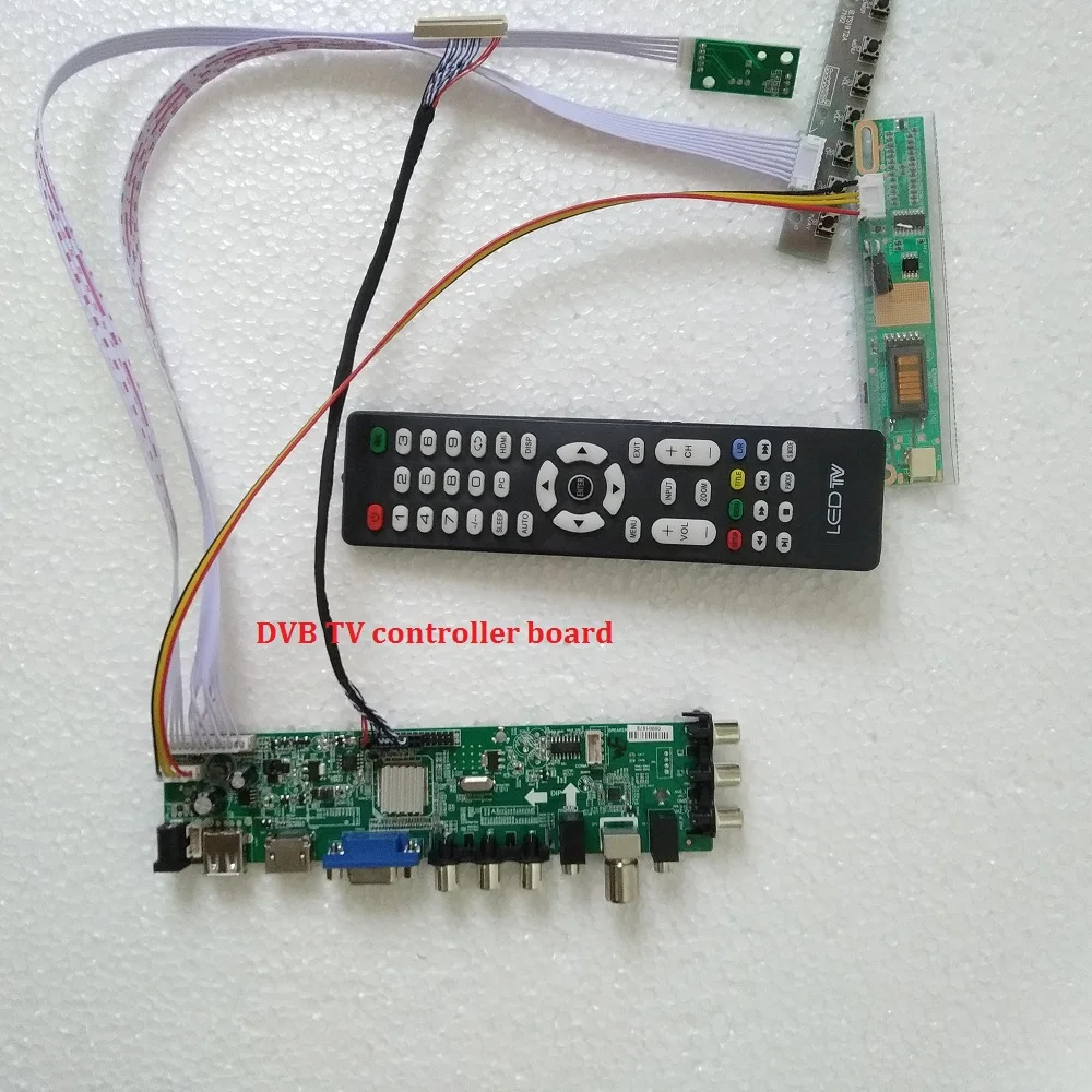  Kit for CLAA154WB05AN 30pin 1 CCFL TV Controller board DVB-C DVB-T 1280X800 LCD Panel Digital USB A