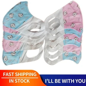 

XUANKANG Cute Dog Print Face Mask 3 Layers filter mouth caps Disposable Mouth Mask for Adult 3D Widen Ear Strap dust Mask