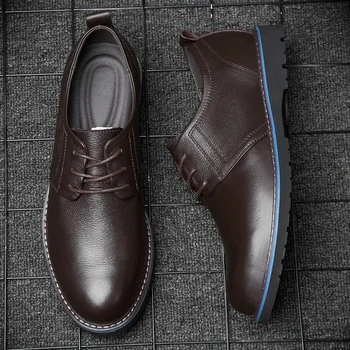 

Genuine Leather Men Shoes Non-slip Flats Fashion Men's Casual Shoes Men's High-quality Leather Oxford Plus Size Business Shoes