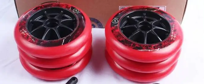 

6 pieces of original Powerslide 125mm red wheels