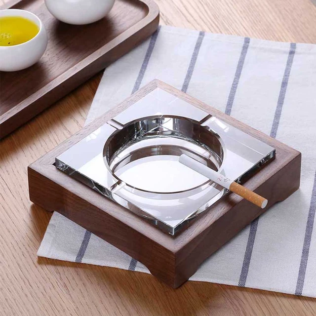 Natural Solid Wood Ashtray Hollow Out Crystal Wooden Aschenbecher Desktop  Decor For Home Office Cigarette Cigar Table Ash Tray - AliExpress