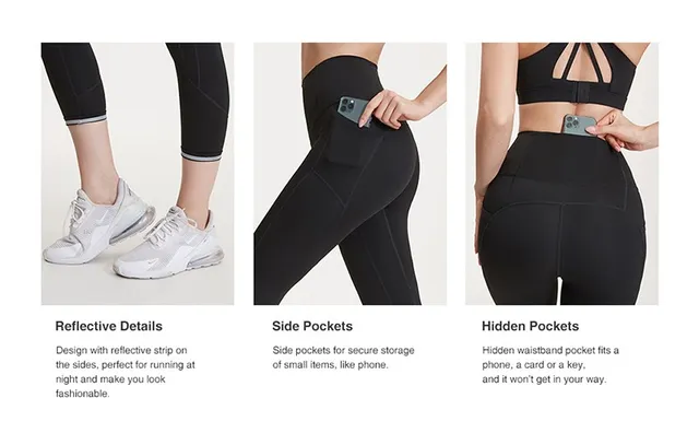 Women's Active Wear Leggings w/ Hidden Waistband Pocket - Wholesale 