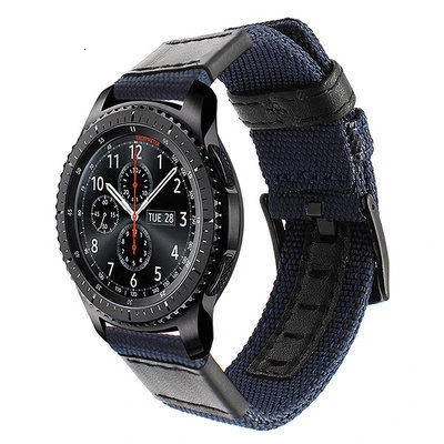22 мм/20 мм браслет для Galaxy Watch 46 мм/42 мм нейлон с кожаным ремешком легкие мягкие Аксессуары для часов Amazfit Bip Pulseira - Цвет ремешка: Blue