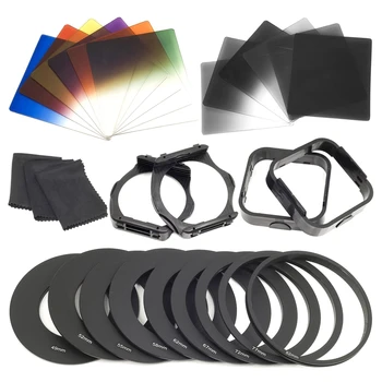 

1 set Filters + Ring Adapter FOR cokin p series LF142, 6pcs ND Filters + 6pcs Gradual Color Filter + 9pcs Ring Adapter
