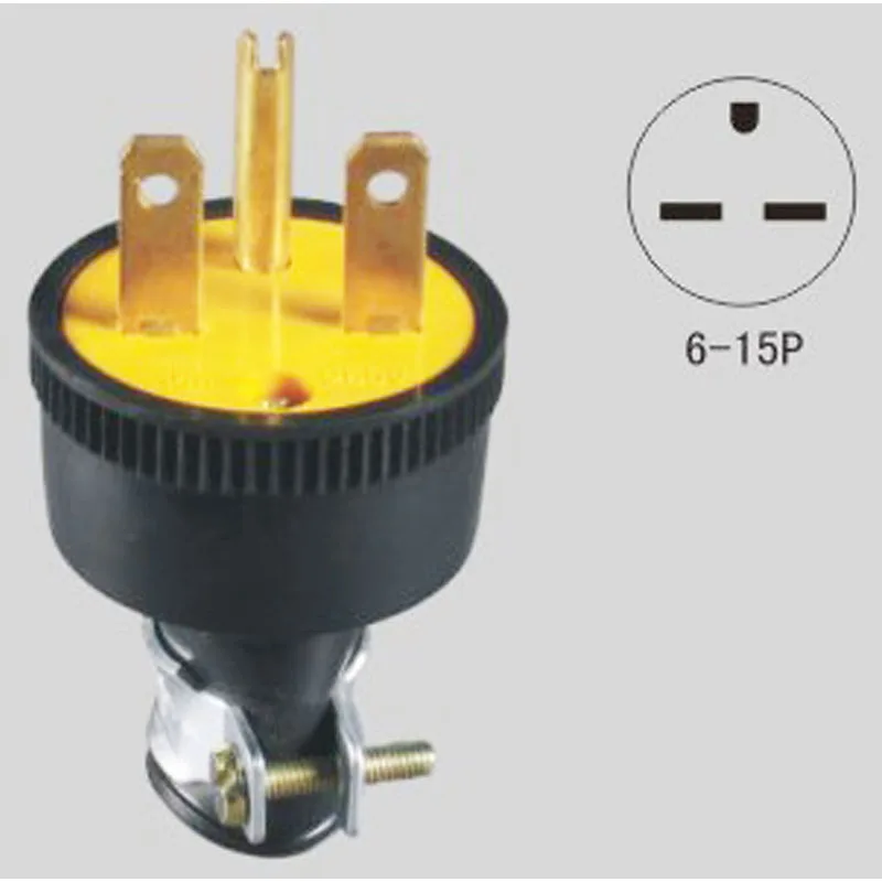 6-15P 15A NEMA US Locked Industry Plug Male Female Removable Power Converter Triprong Online Wiring Socket 6-15R New America