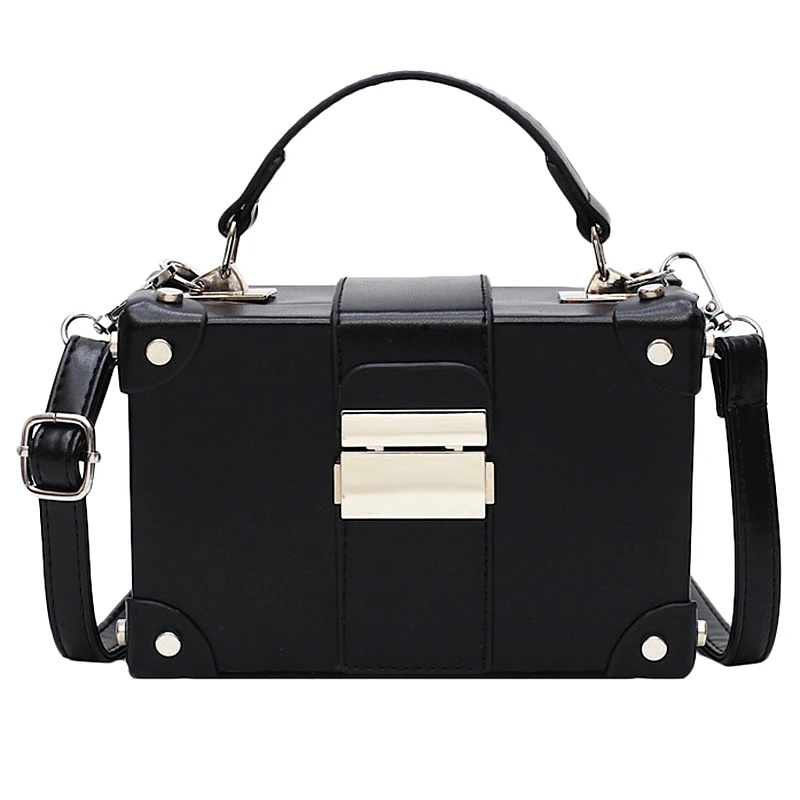 

New Portable Box Bag Korean Handbag Wild Crossbody Shoulder Bag Small Women Messenger Square Bag Black