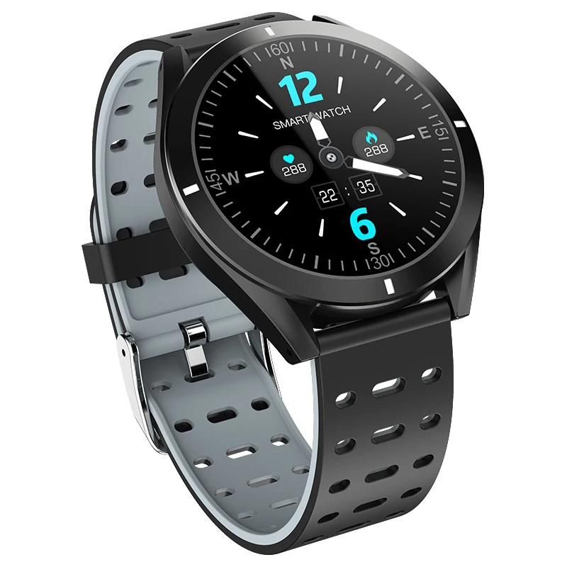 Gray Bluetooth спортивные фитнес-трекер водонепроницаемые Смарт-часы здоровье кровяное давление монитор сердечного ритма мужские android умные часы - Color: Gray