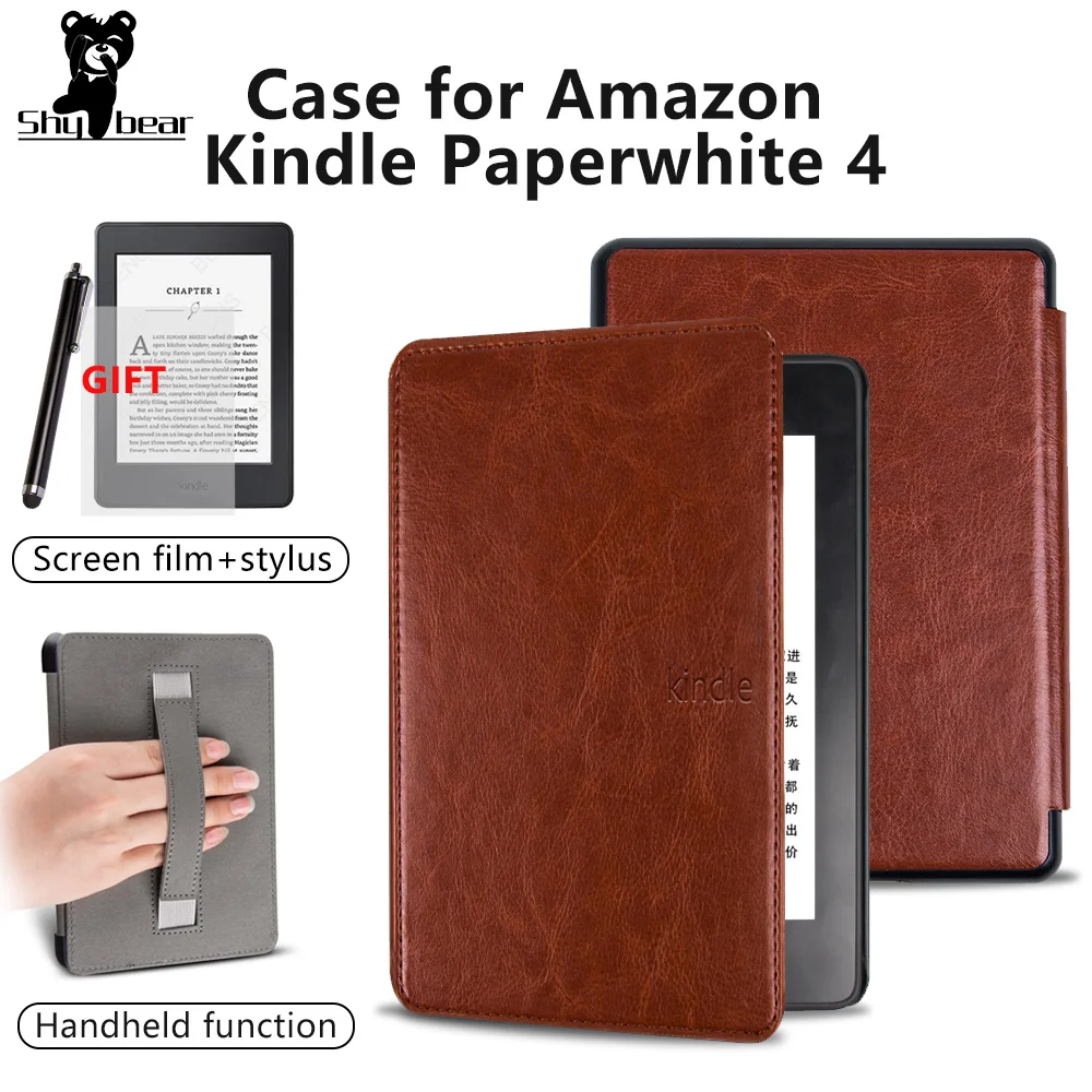 Чехол-книжка из искусственной кожи чехол для Amazon kindle Paperwhite 4 читалка для kindle Paperwhite 4 6 дюймов Чехол для электронной книги+ пленка+ стилус