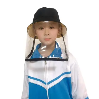 

Kids Transparent Anti Splash Face Covering Mask Dust Proof Anti Droplet Sun Protection Removable Mask Protective Bucket Hat