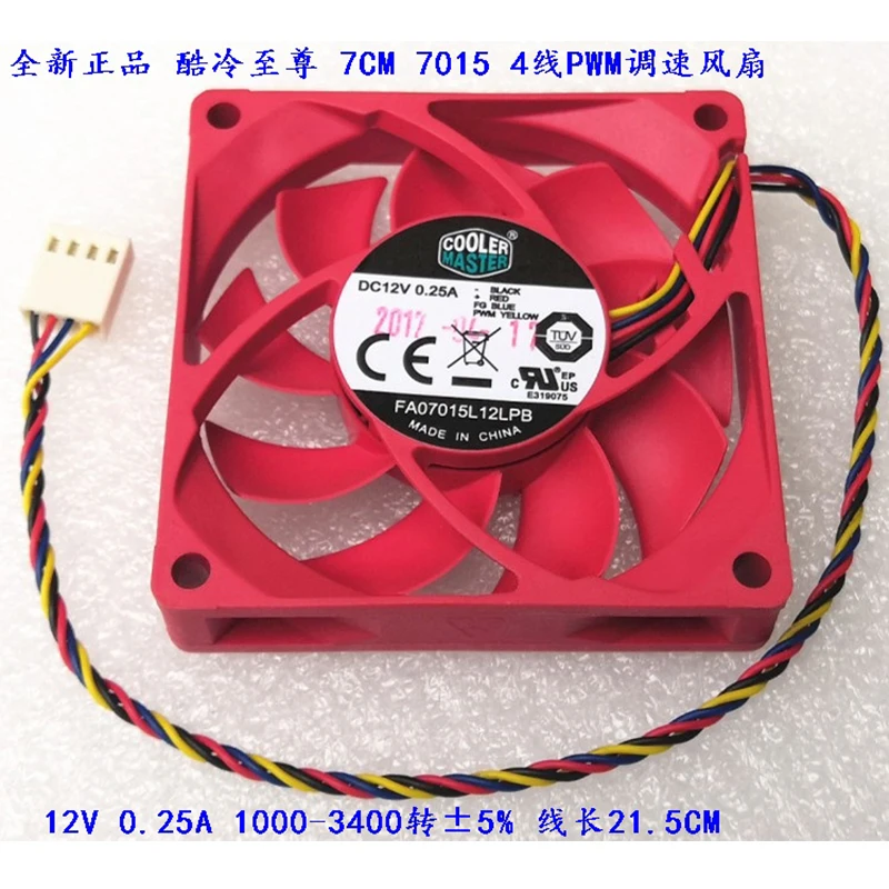 Cooler Master-ventilador Original da Cpu Amd 4pin Pwm 10003400rpm dc 12v 0.25a 7015 70x70x15 mm 70 mm Fa07015l12lpb
