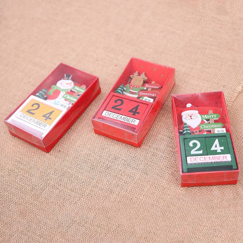 Wood Christmas Advent Calendars Christmas Decorations for Home Xmas Ornament Creative Christmas Gifts