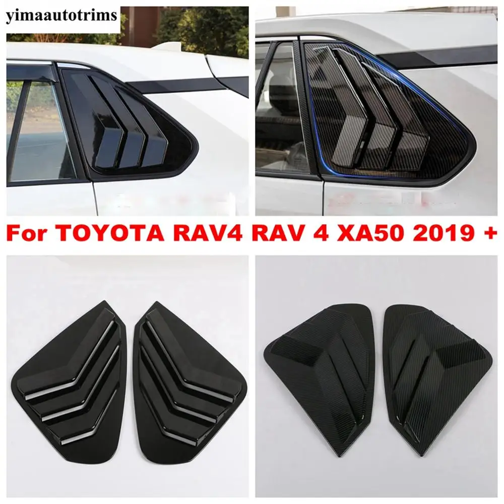 

Car Rear Windows Cover Sticker Window Triangle Shutters Trim For TOYOTA RAV4 RAV 4 XA50 2019 2020 Black / Carbon Fiber Accessory