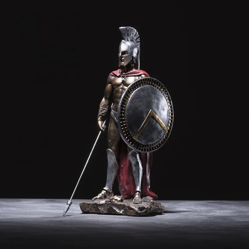 Древний греческий сиалон Скульптура солдата фигура статуя смолы искусство и ремесло рабочего Ретро доспехи воин статуэтки украшения дома R2765