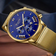 WLISTH Reloj de pulsera de acero inoxidable para hombre, cronógrafo informal de cuarzo, luminoso, con calendario, a la moda, de alta calidad