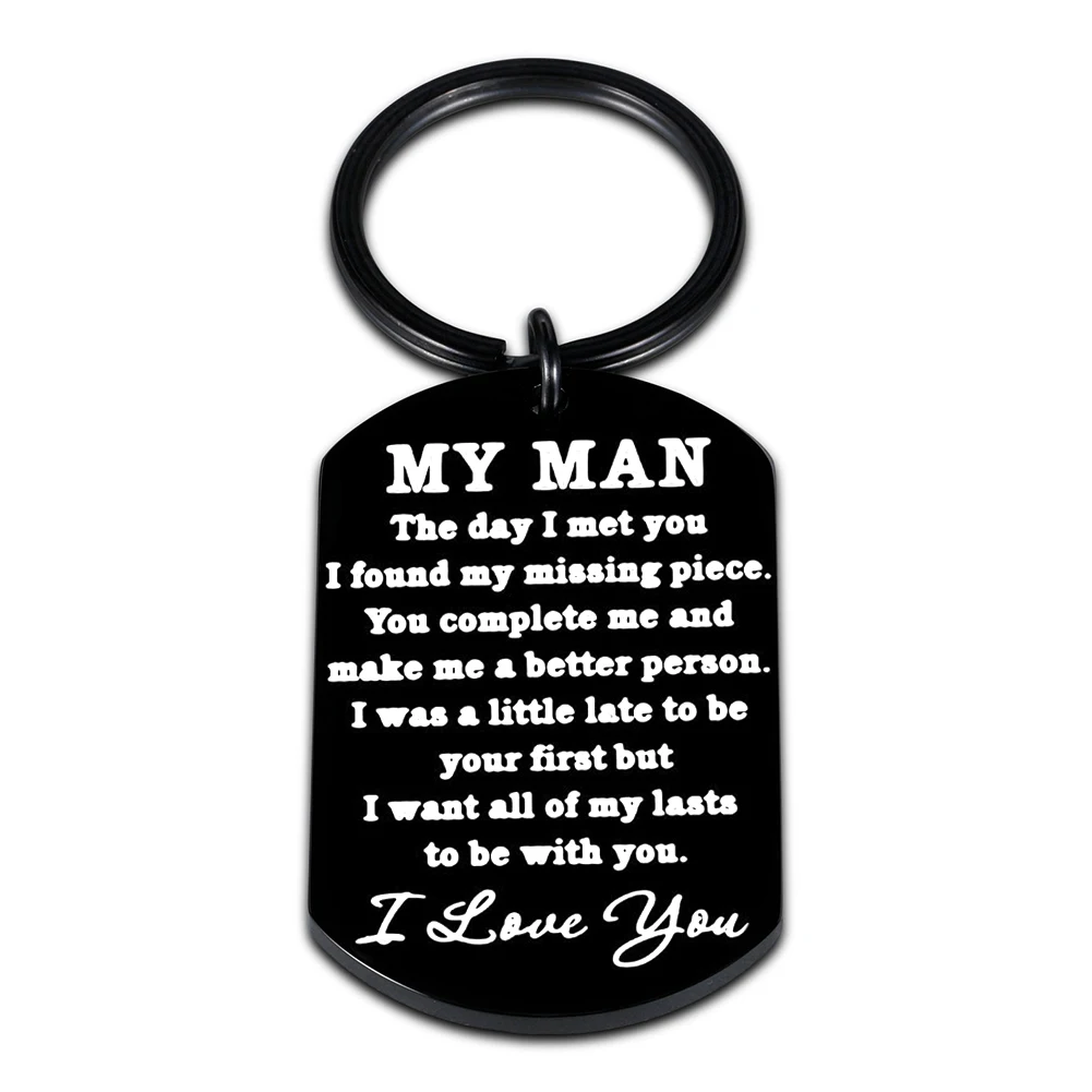 to My Man Keychain Gifts for Him Men Husband I Love You Gifts for Hubby Boyfriend Birthday Valentines Day Fiance Groom Wedding Anniversary Couple Gifts Key Chain from Girlfriend Wife Fathers Day 