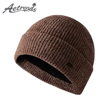 [AETRENDS] зимняя теплая флисовая Шапочка, Мягкая вязаная шапка для мужчин и женщин, Z-10084