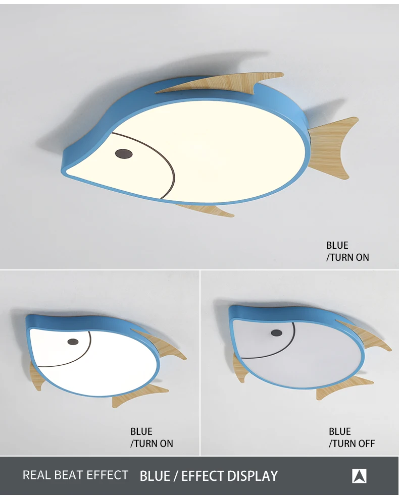 BOTIMI светодиодный потолочный светильник в форме рыбки для детей, спальни, комнаты для девочек, освещение для мальчиков