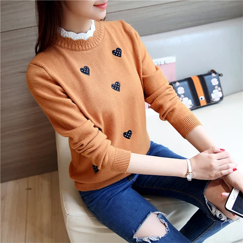 Khaki Deguena Knitted Sweaters Fall And Winter High Jersey And Suspension Bridge Sweaters Beautiful Women's Sweaters - Цвет: Khaki
