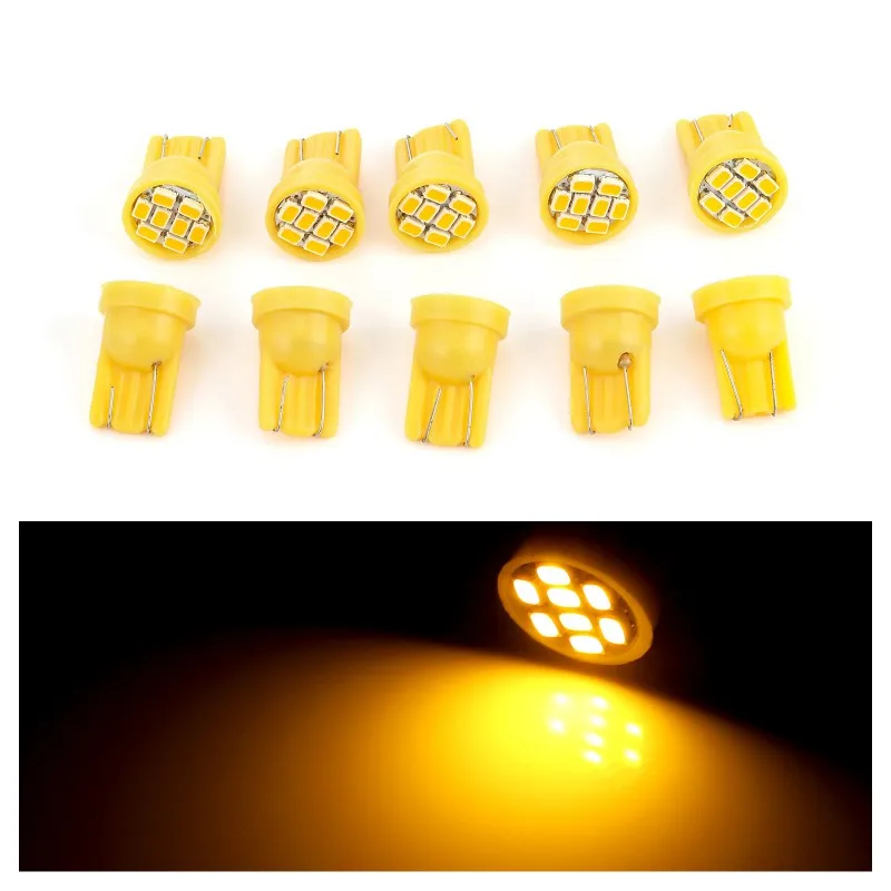 Светодиодная лампа T10 8SMD 10 шт. желтого цвета супер яркий стоп-светильник |