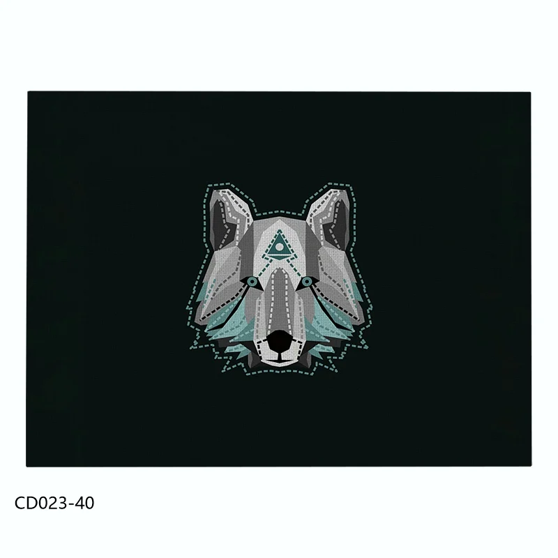 CD023-40 Льняной/хлопковый коврик с рисунком волка, кухонный обеденный стол, коврик, подстаканник, столовый набор, коврик для стола, тканевый коврик для отеля, домашний декор - Цвет: CD023-40