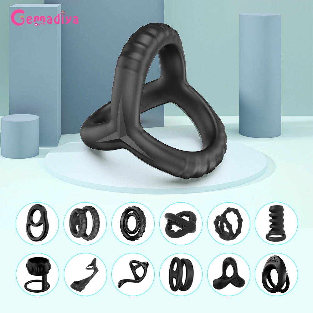 Penis Ring Sleeve Siliconen Sex Toys for Men Delay Ejaculation Erection Couples Shop Chastity Cage Cock Fidget | Красота и здоровье