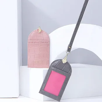 

Hanging Neck Multifunction Card Bag Crocodile pattern ID Card Holder Wallet Halter Student Bus Card Cover Money Purse Pouch