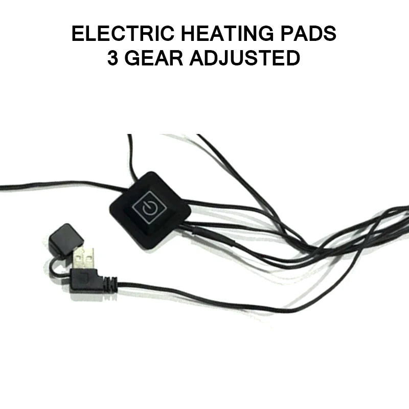 USB Заряженная одежда грелка 5 в электрический нагревательный лист с 3 шестернями Регулируемая температура грелка для жилета