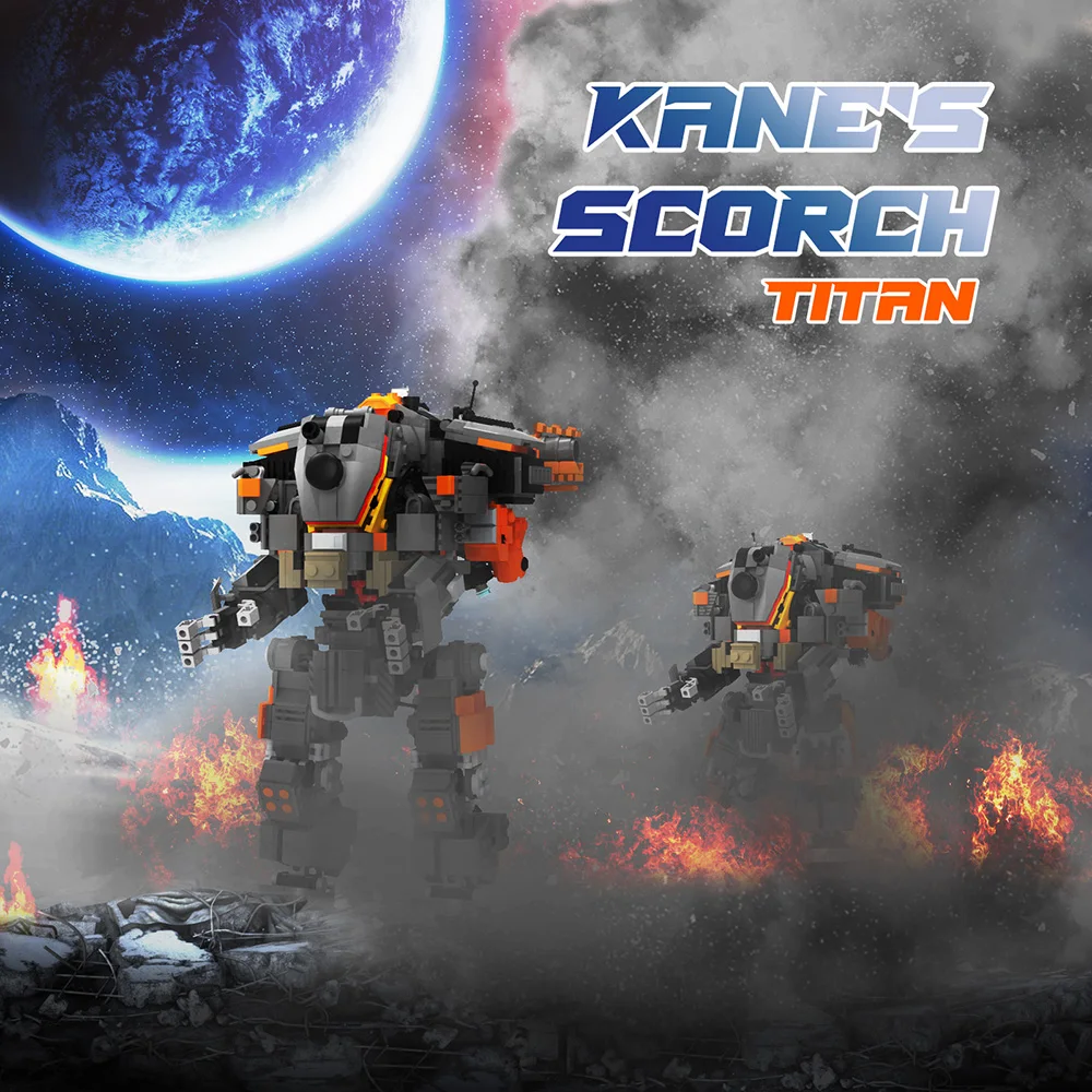 Конструктор-moc-titanfall-2-kane's-scorch-titan-набор-высокотехнологичных-строительных-блоков-робот-машина-mecha-игрушки-для-детей-подарки-на-Рождество