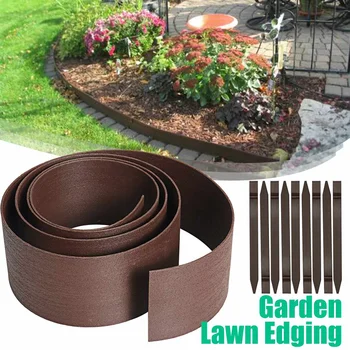 

3 Meters 6 Meters Plastic Flexible Garden Border Lawn Grass Edging Grass and Stone Isolation Belt Easy Install Insert