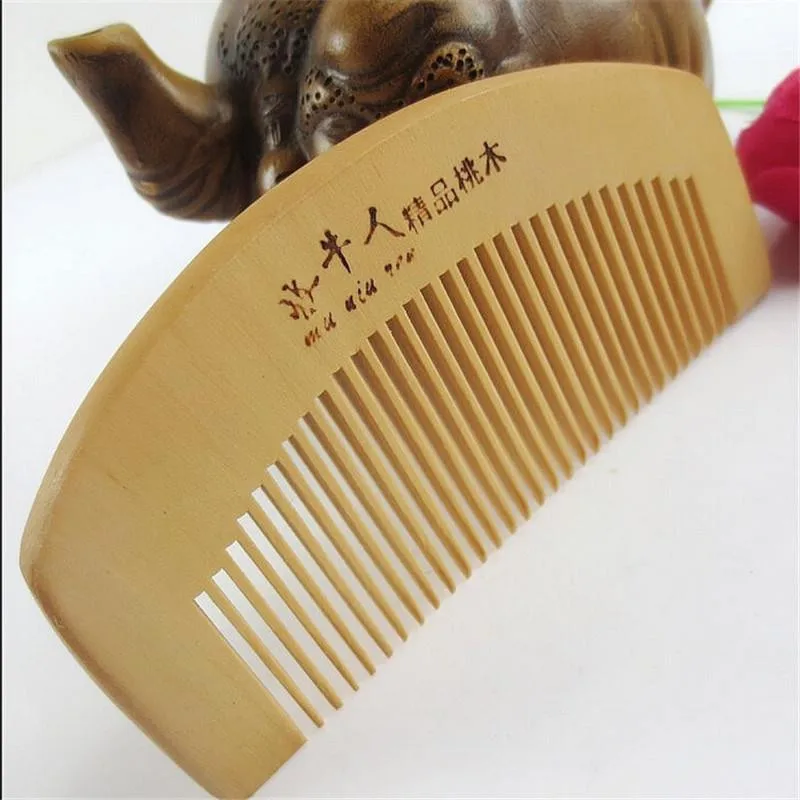 1 шт. натуральный инструмент для укладки волос персиковое дерево широкие зубные