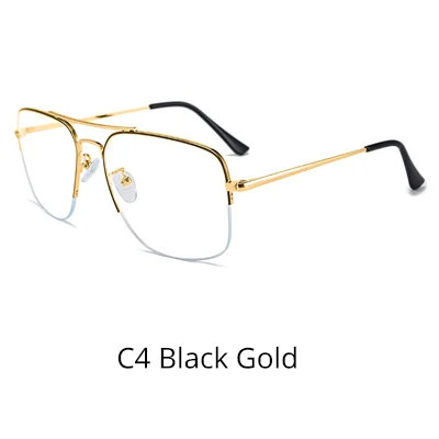C4 Black Gold Ralferty, квадратная оправа для очков, большая, негабаритная, полуоправа, очки по рецепту, для мужчин Wo, для мужчин, s, оправа для очков, для женщин, нулевая оправа, D18106 - Цвет оправы: C4 Black Gold