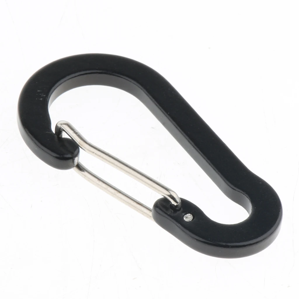 10pcs Mini Aluminum Wiregate Carabiners D Shape Spring Loaded Gate Small D Ring Carabiner Clip, Lightweight Hook Keychain