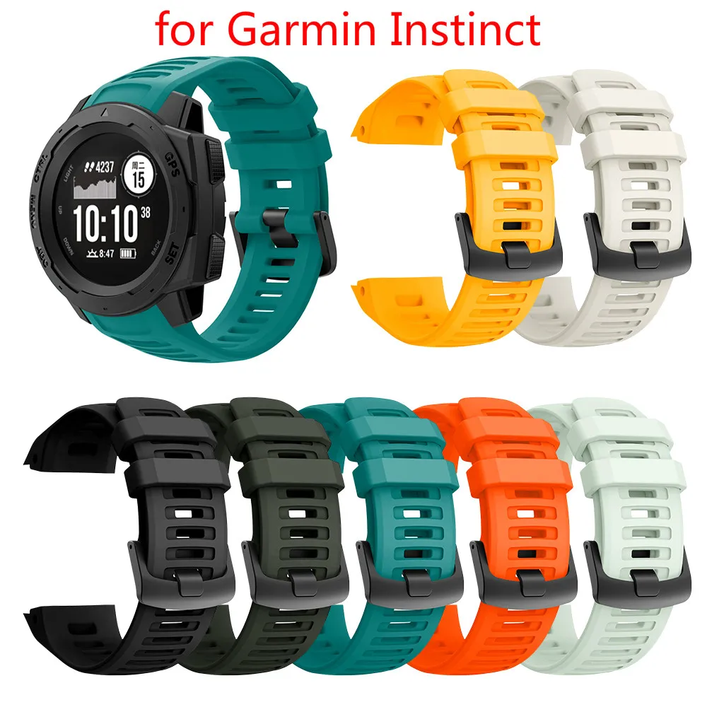 

22mm Silicone Watch Strap Quick Release Replacement WatchBand for Garmin Instinct Wirstband Bracelet Square Silicone Belt Garmin