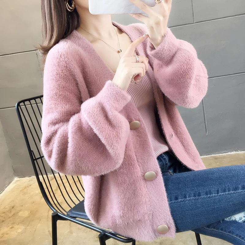 Best Price 2020 women sweater cardigans single breasted knitted sweater harajuku outwear tops loose v neck short coat short knitwear Best Price 2020 women sweater cardigans single breasted knitted sweater harajuku outwear tops loose v neck short coat short knitwear