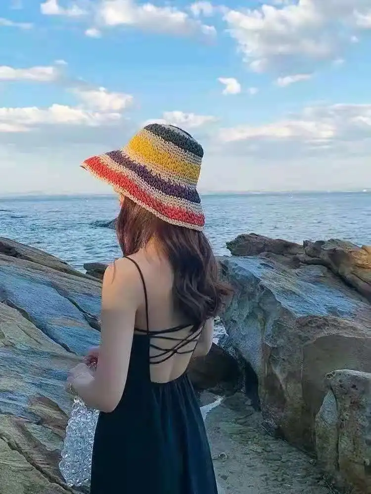     ̾ ¤   Ʈ  긲 Foldable Sunhat Beach Holiday Seaside Travel