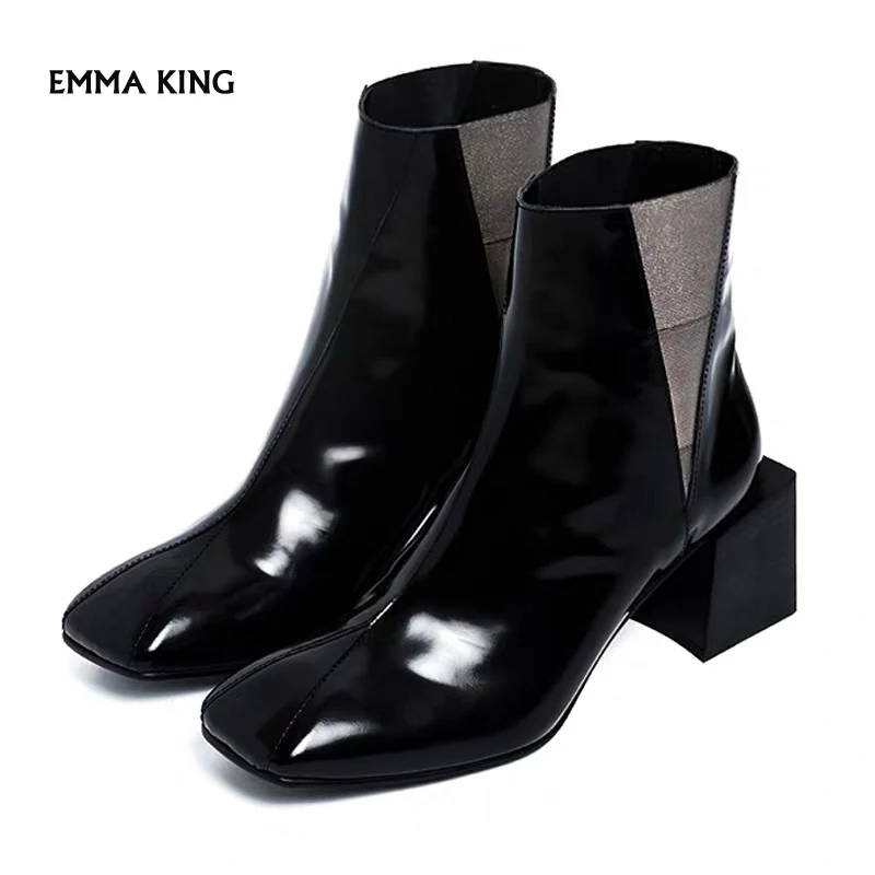 

Black Botas Mujer 2019 NEW Red Heels Ankle Boots for Women Martin Boots Women Rivets Short Mortorcycle Boots Winter Shoes Woman