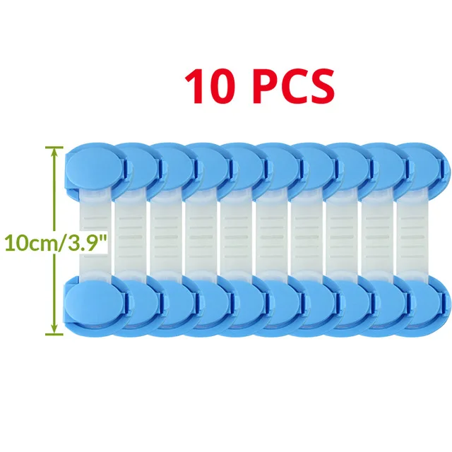 10cm Blue 10 шт./лот Детские Дети Безопасность уход пластиковый шкаф защитный замок шкафа ящика длинный стиль замок безопасности холодильник шкаф - Цвет: 10cm Blue
