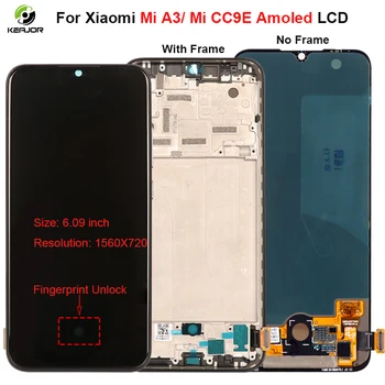

6.09" Display For Xiaomi Mi A3 LCD Display Touch Screen Digitizer Replacement Parts Amoled LCD For Xiaomi Mi CC9E Display