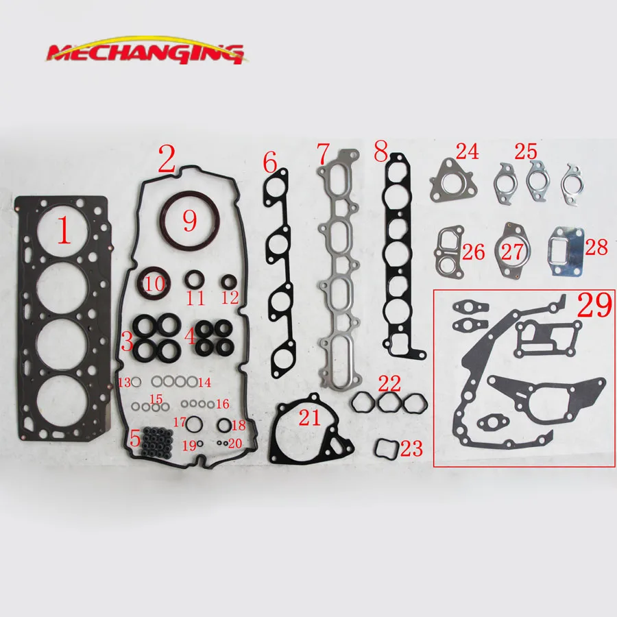For MITSUBISHI L 200 2.5L DI-D 4WD KB4T 4D56T 4D56HP Engine Rebuilding Kits Engine Parts Auto Parts Gasket 1000A407