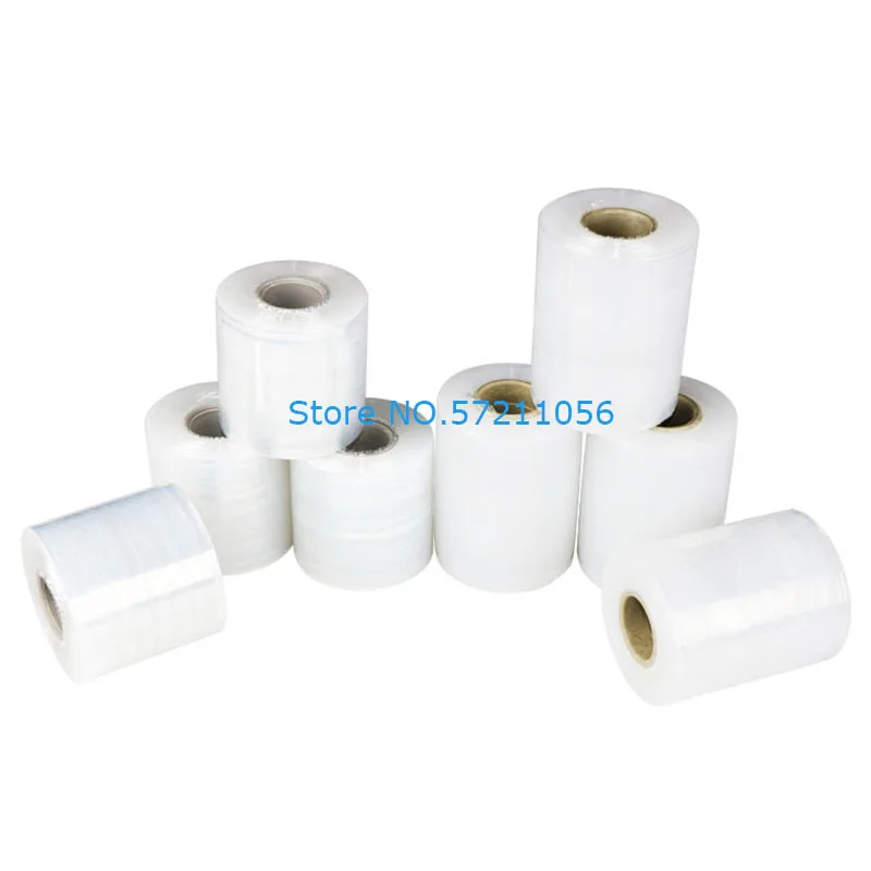 1 Roll 6cm 8cm 12cm 15cm Stretch Wrap Transparent Packing Film Industrial Stretch Plastic Sealer Winding Durable Hand Wrap