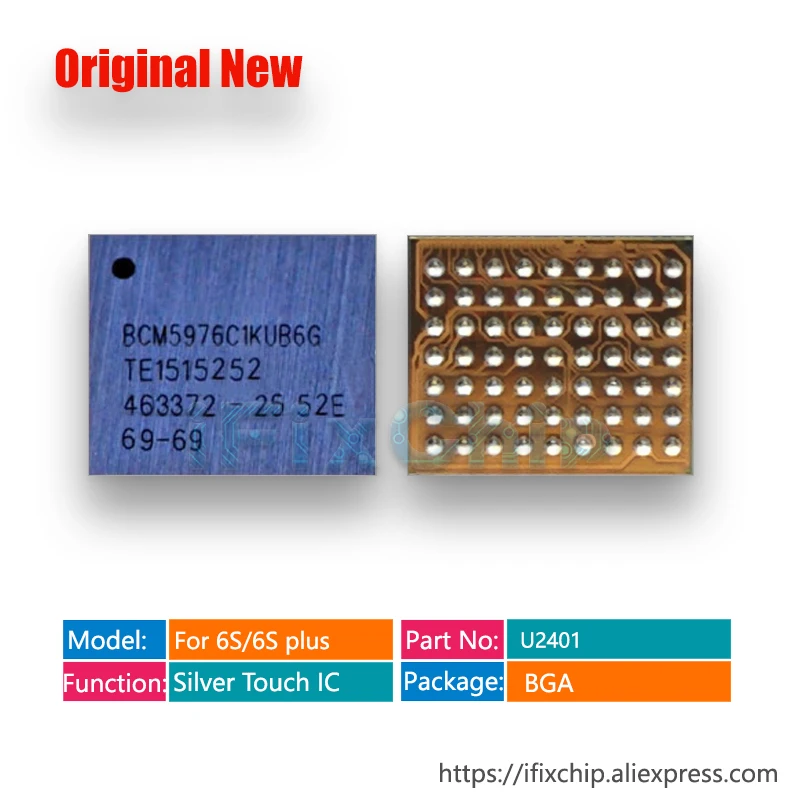 1-50pcs 100% New BCM5976C1KUB6G BCM5976 U2401 U12 For iPhone 5/5C/5S/6/6plus/6 plus Touch screen digitizer chip White IC | Электронные
