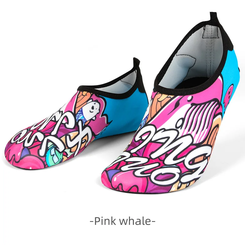 pink whale Обувь для плавания для мужчин и женщин, складная пляжная обувь для отдыха на море, для взрослых, унисекс, мягкая прогулочная обувь для йоги, парные кроссовки - Цвет: pink whale