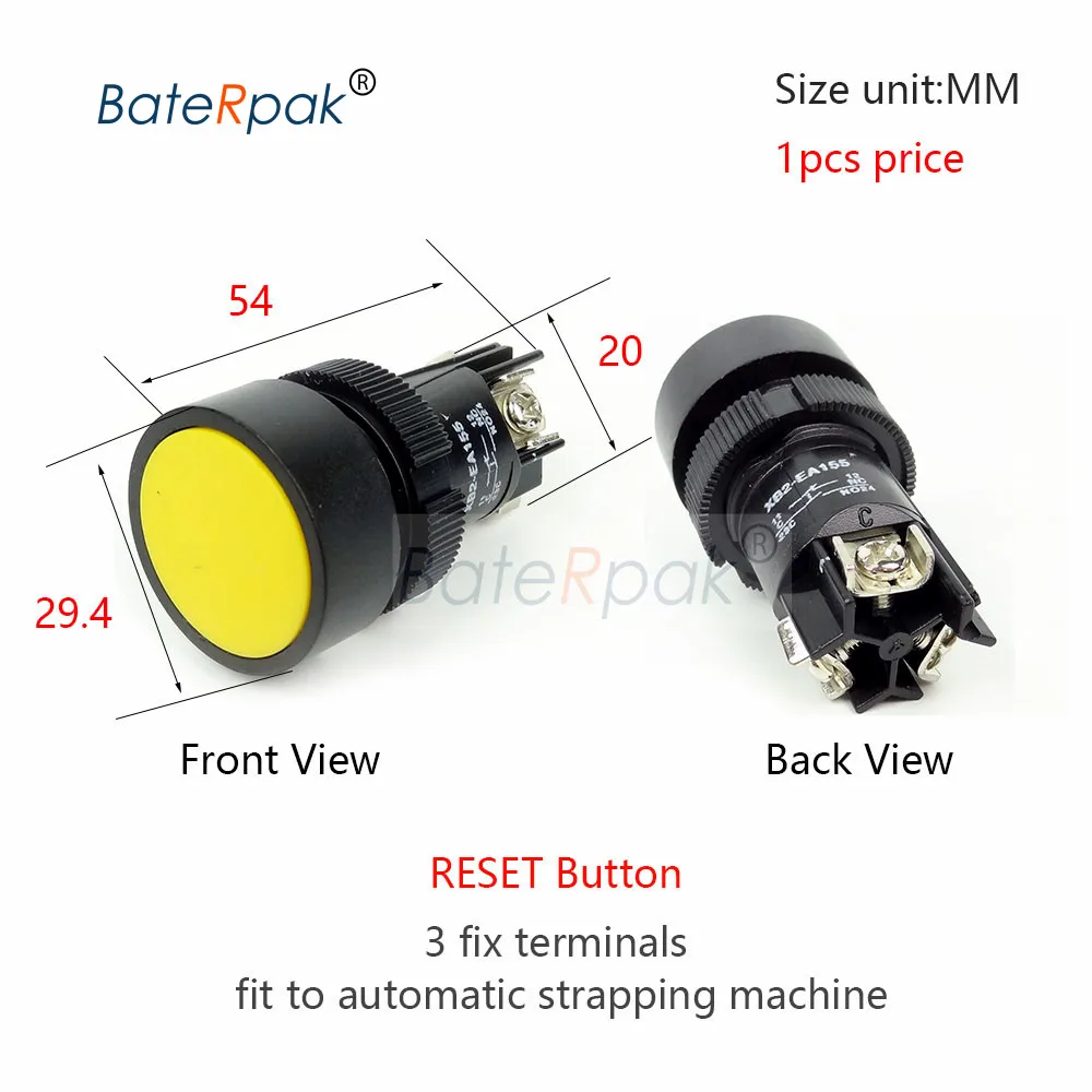 BateRpak красная/желтая/Зеленая кнопка полуавтоматическая обвязочная машина части, Комплектная машина переключатель кнопки части, цена 1 шт