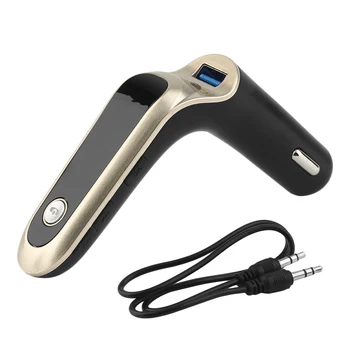 

Portable Car Vehicle V4.0 MP3 Player FM Transmitter LCD Screen Display Radio Transmitter With Car Charging Function